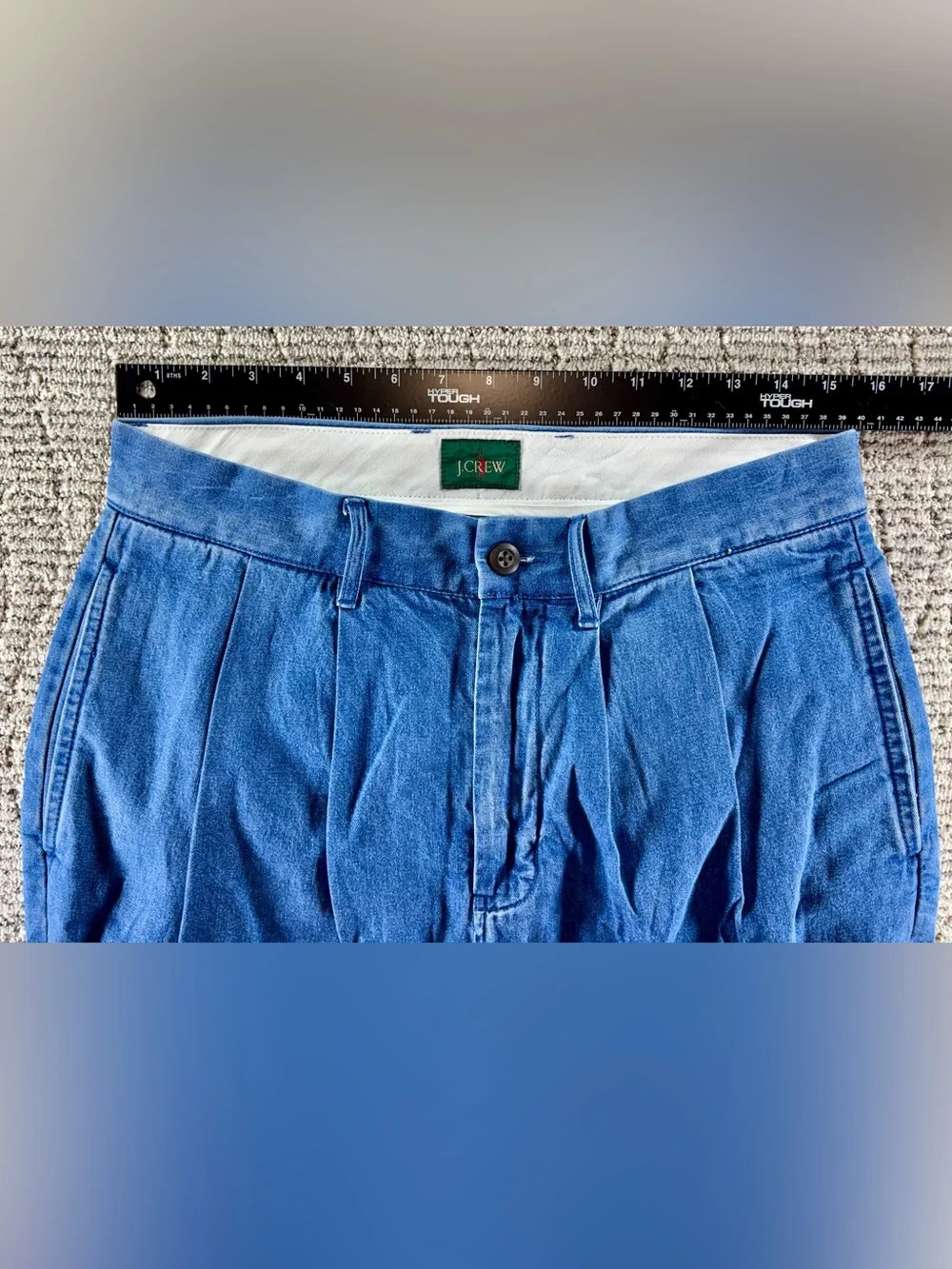 NWT J. Crew Men’s 30 Natural Light Indigo Wash Chambray Pleated 8